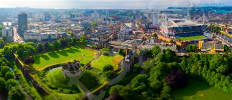 Cardiff City & castle Aerial Photograph. - Aerial Photography Wales