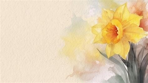 Premium Photo | Watercolor painting of a yellow daffodil flower