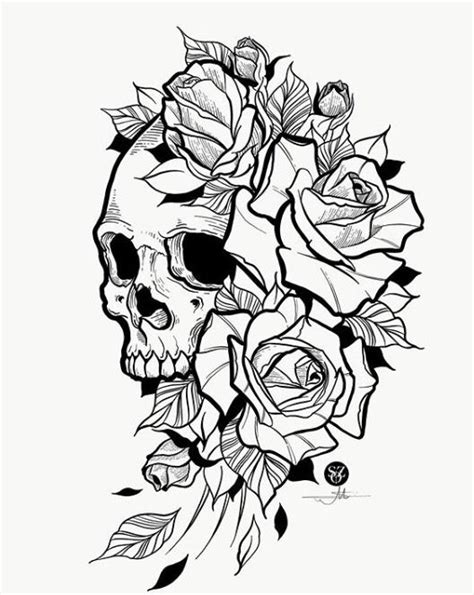 ThisnThat | Skull rose tattoos, Tattoo sketches, Skull tattoo flowers