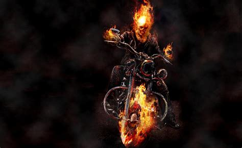 ghost rider, motorcycle, fire Wallpaper, HD Fantasy 4K Wallpapers ...