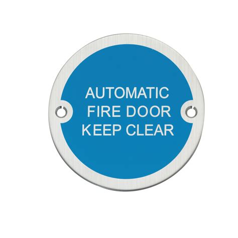 A Grade Automatic Fire Door Keep Clear Sign Satin Stainless - Staff ...