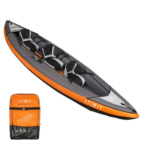 3-Seater Inflatable Kayak - KTI 100 Orange - Itiwit - Decathlon