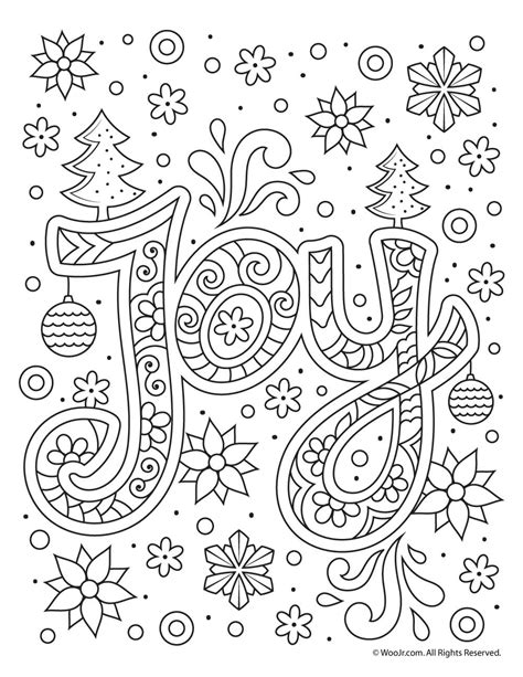 Christmas Joy Typography Coloring Page | Woo! Jr. Kids Activities ...