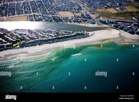 Aerial view of Milnerton Beach and Lagoon, Cape Town, South Africa ...