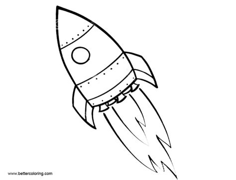 Rocket Ship Coloring Pages Easy Drawing - Free Printable Coloring Pages