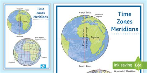 Time Zones Meridians Display Poster (teacher made) - Twinkl