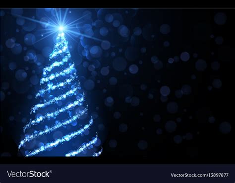 Blue background with christmas tree Royalty Free Vector