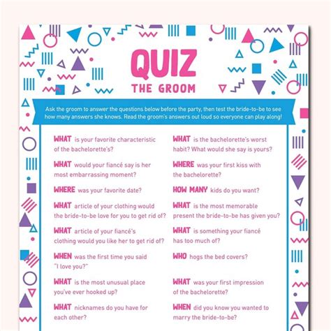 90s Quiz Printable - Etsy