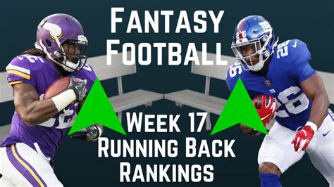 Fantasy Football - Week 17 Running Back Rankings - YouTube