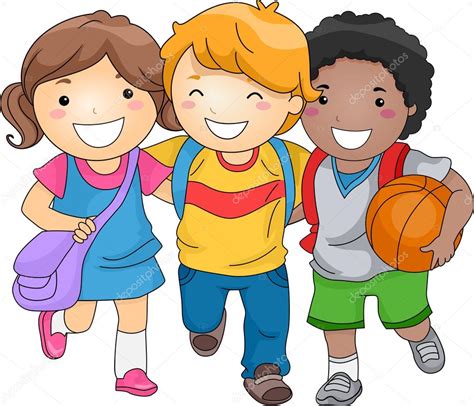 Student Kids Friends Stock Illustration by ©lenmdp #23304632