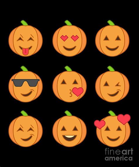 Pumpkin Emoji for Halloween and Thanksgiving Fun Digital Art by Sassy ...