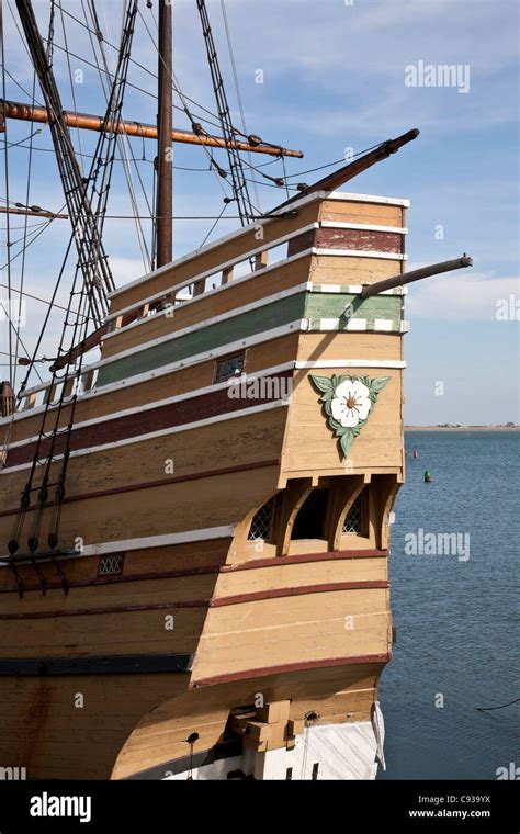 Mayflower Replica Sailing Ship, Plymouth, MA Stock Photo - Alamy