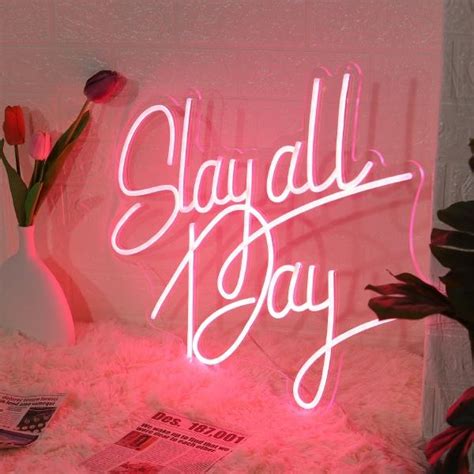 Buy Slay All Day Neon Sign Wall Hanging | yourPrint