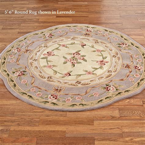 Leila Rose Sculpted Aubusson Floral Round Rugs