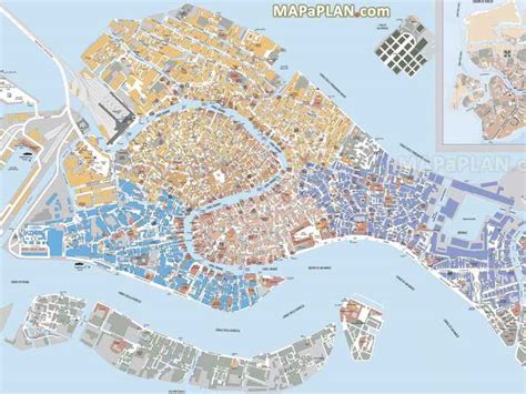 Venice maps - Top tourist attractions - Free, printable city street map ...