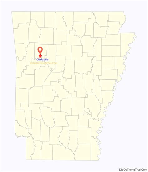 Map of Clarksville city, Arkansas - Thong Thai Real