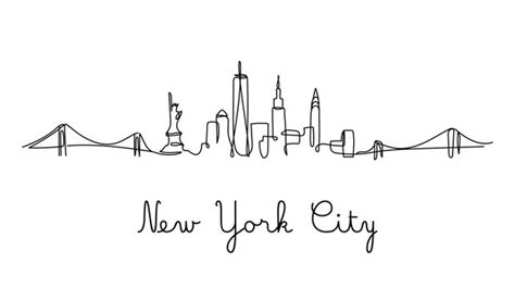 Drawing Easy New York Skyline Silhouette - art-vomitory