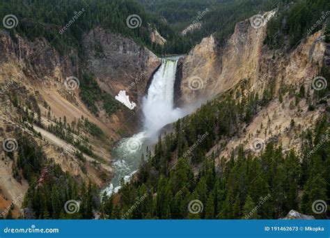 Grand Canyon of the Yellowstone Lower Falls Waterfall View from ...