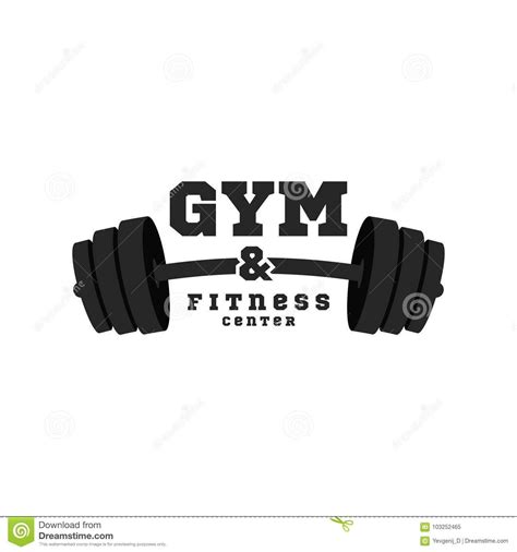 Illustration about Gym logo. Fitness center logo design template. Black ...