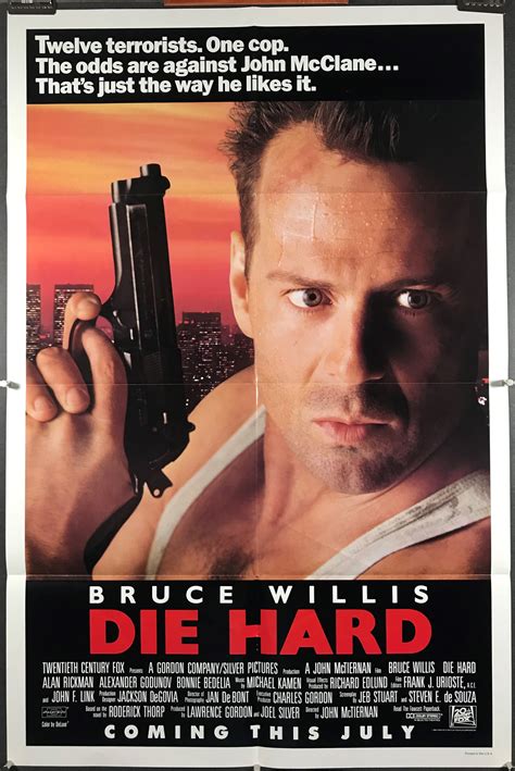 DIE HARD, Original, Vintage Action Movie Poster starring Bruce Willis ...