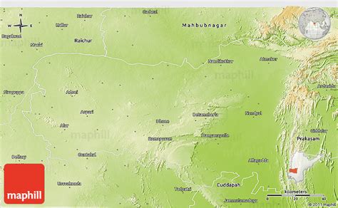 Physical 3D Map of Kurnool