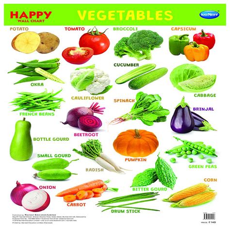 Navneet Happy Wall Chart - Vegetables Wall Chart - Manoj Stores