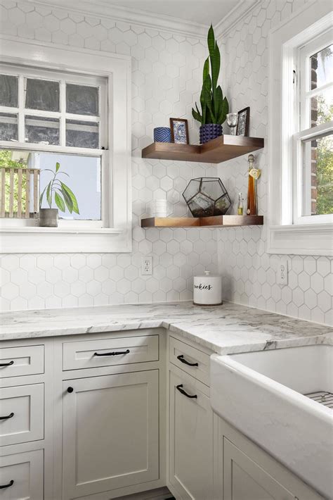 White hexagon kitchen backsplash – Artofit