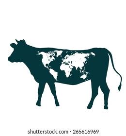 Cow World Map Stock Vector (Royalty Free) 324738677 | Shutterstock