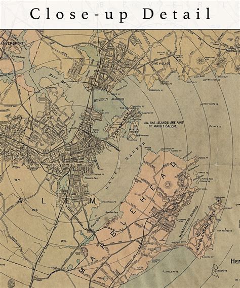 1903 Salem Massachusetts Map Print Vintage Map Art Antique | Etsy