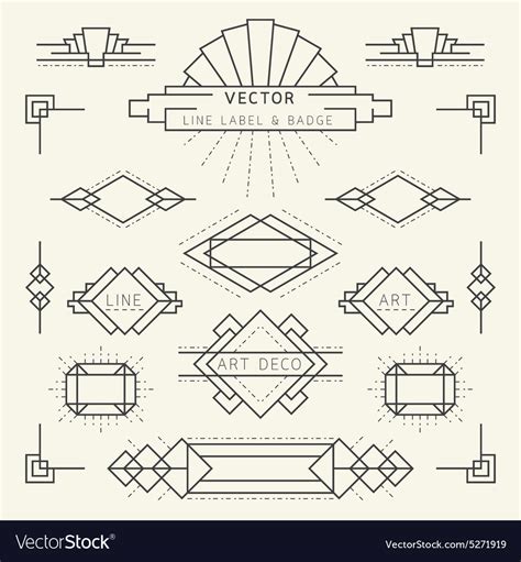 Art deco line Royalty Free Vector Image - VectorStock