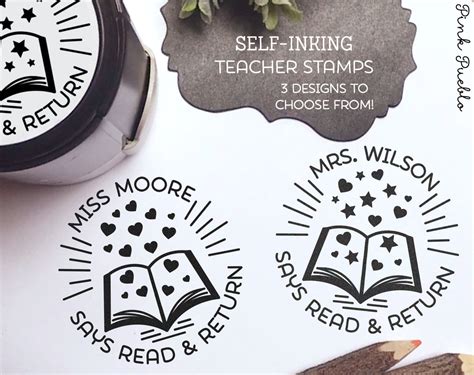 Self Inking Teacher Book Stamp, Personalized From the Library of Stamp ...