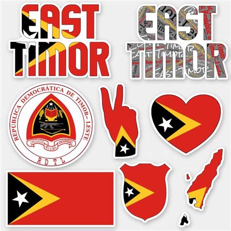 Amazing East Timor Shapes National Symbols Sticker | Zazzle in 2022 ...