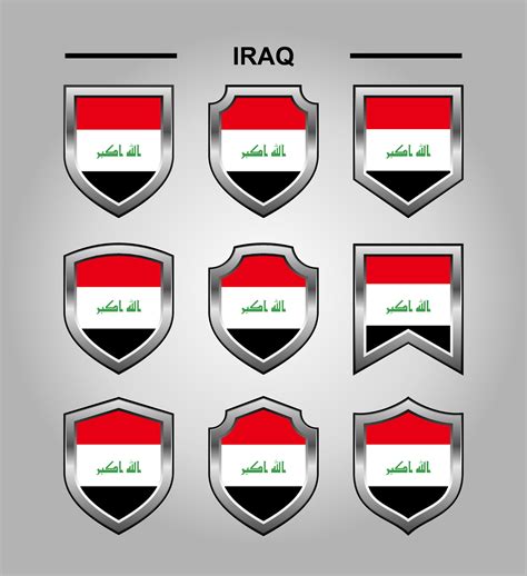 Iraq National Emblems Flag and Luxury Shield 28887698 Vector Art at ...