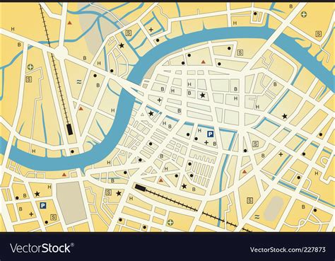 City street map Royalty Free Vector Image - VectorStock