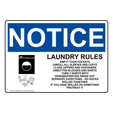 OSHA Laundry Room Rules For Residents Use Only Sign ONE-30589