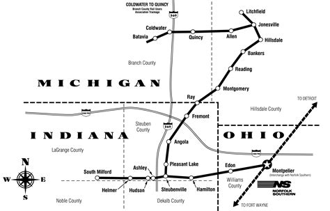 Rail Service Map for Indiana, Michigan, and Ohio | Indiana Northeastern