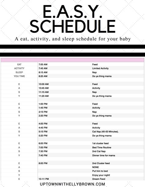 E.A.S.Y Sleep Schedule for your Newborn - Uptown with Elly Brown