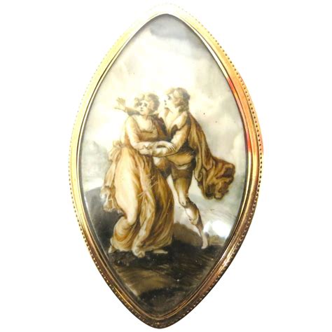 Georgian Period Lovers' Embrace--Exquisite Painting in 18K Gold from ...