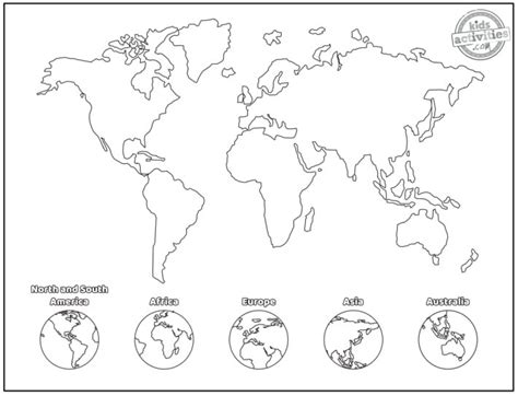 Printable World Map With Countries For Kids