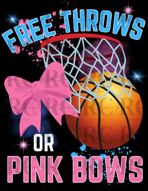 Free Throws or Pink Bows Gender Reveal Png Babyshower, Basketball, Pink ...