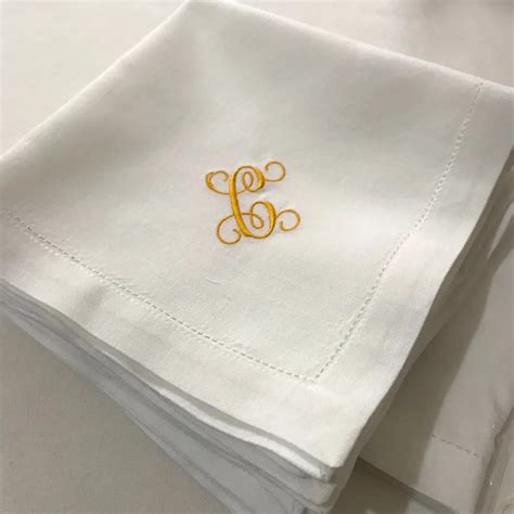 Monogram Embroidered white Dinner Cloth Napkins ,White Housewarming ...