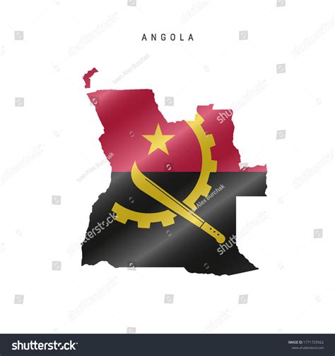 Detailed Waving Flag Map Angola Vector Stock Vector (Royalty Free ...