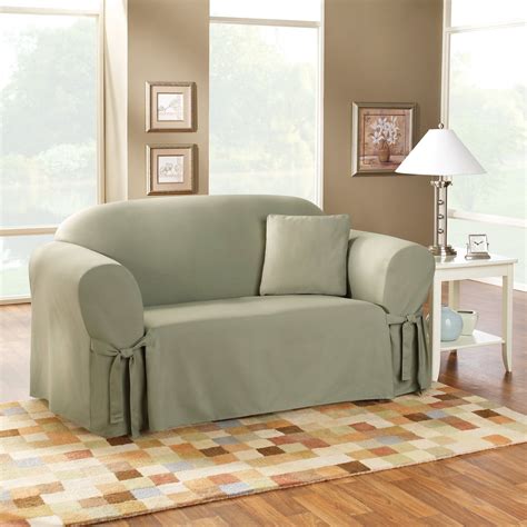 Sure Fit Cotton Duck Sage Sofa Slipcover - Walmart.com