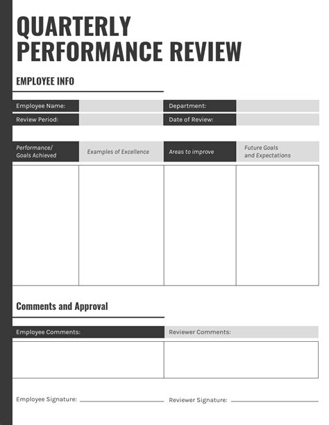 Gray Quarterly Performance Review Template - Venngage