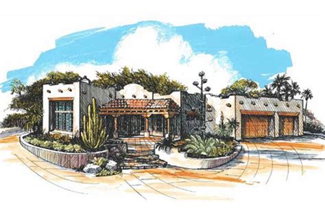 Adobe / Southwestern Style House Plan - 3 Beds 2.5 Baths 2015 Sq/Ft ...