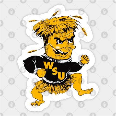 wichita S. Shockers Vintage Mascot - Shockers - Sticker | TeePublic