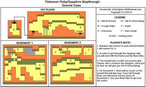 Pokemon Ruby Granite Cave Map