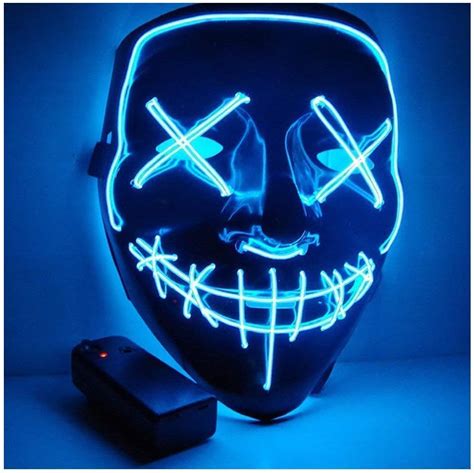 GHONLZIN LED Masks, Halloween Mask LED Glow Scary Light Up Masks for ...