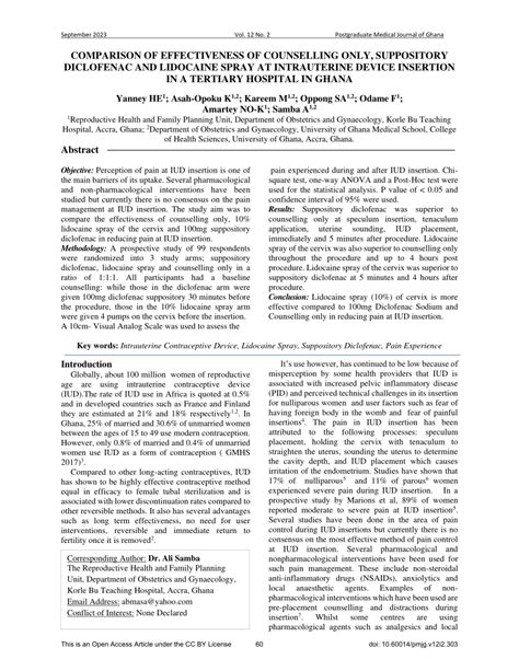 (PDF) Comparison Of Effectiveness Of Counselling Only, Suppository ...