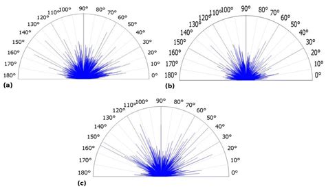 The polar representation for texture analysis of (a) 200, (b) 300, and ...